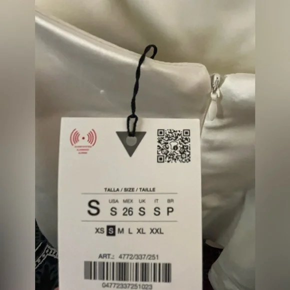 Nwt- Zara-Satin Bow Short Dress- Small - Picture 6 of 6